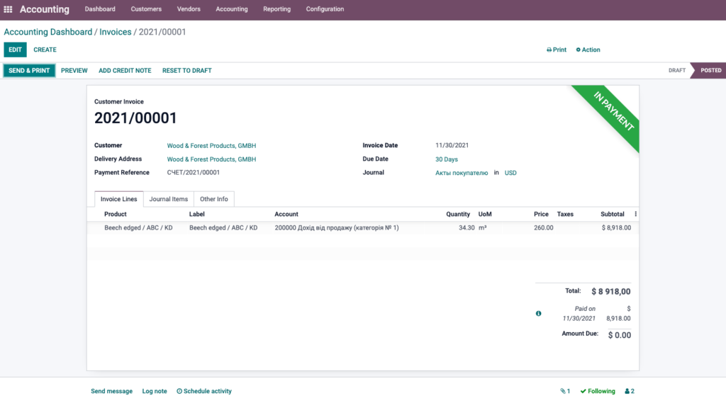 Invoice Odoo